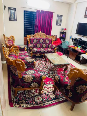সেগুন কাঠের ৬ সিটের সোফা টেবিল সহ