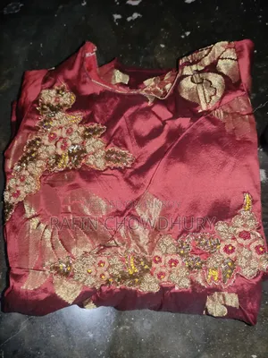 Gown and Two-Strap Shoes