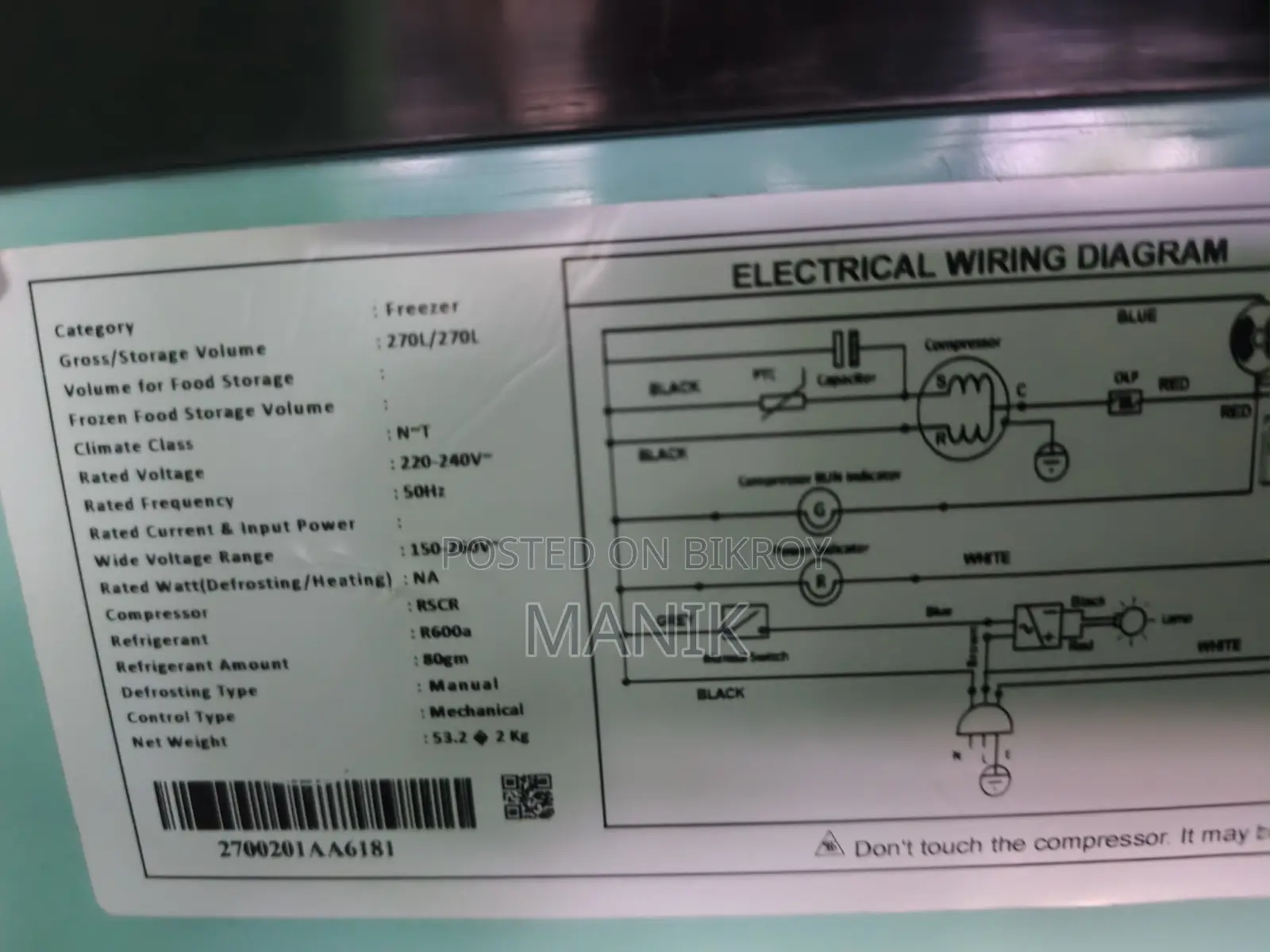 270 L Ice Walton Freezer
