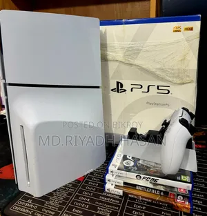 Ps5 Slim Disc Edition 1tb + 3 Original Games+accessories—new Condition