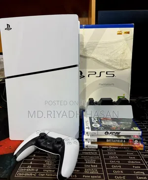 Ps5 Slim Disc Edition 1tb + 3 Original Games+accessories—new Condition