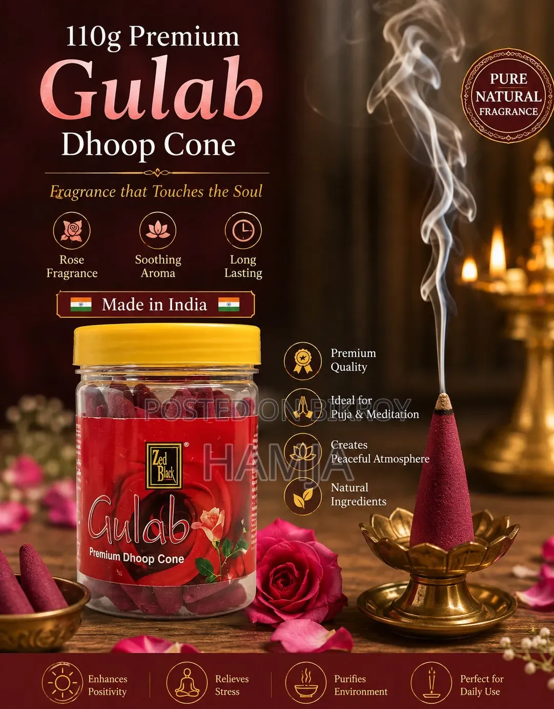 Gulab Soothing Fragrance Cone