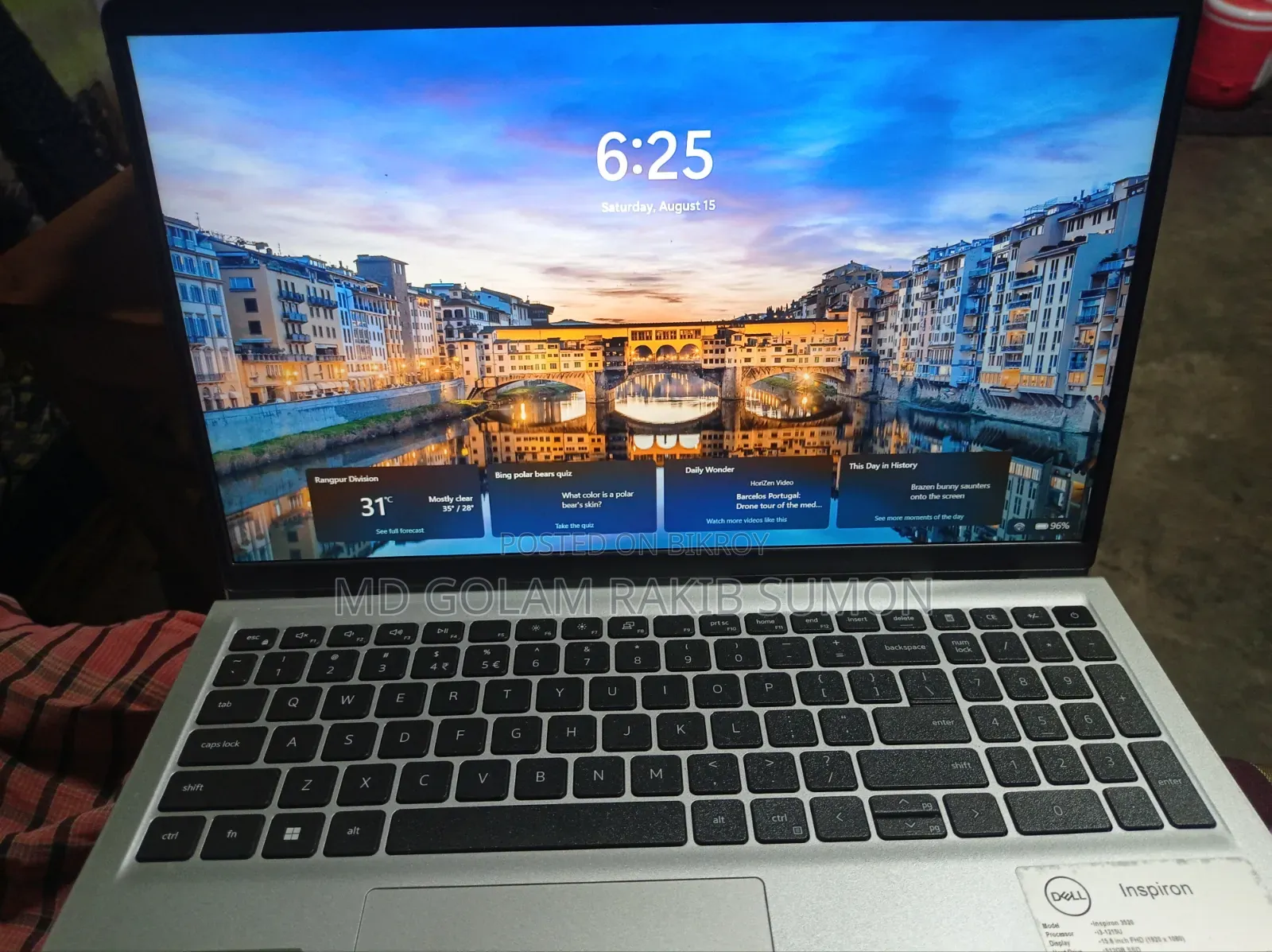 Laptop Dell Inspiron 15 8GB Intel Core I3 HDD+SSD 512GB