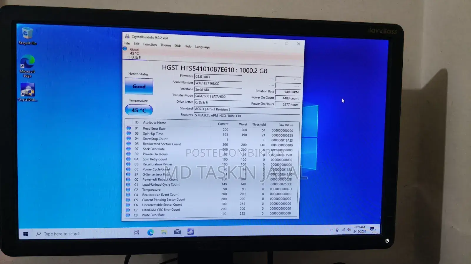 Desktop Computer 4GB Intel HDD 1T