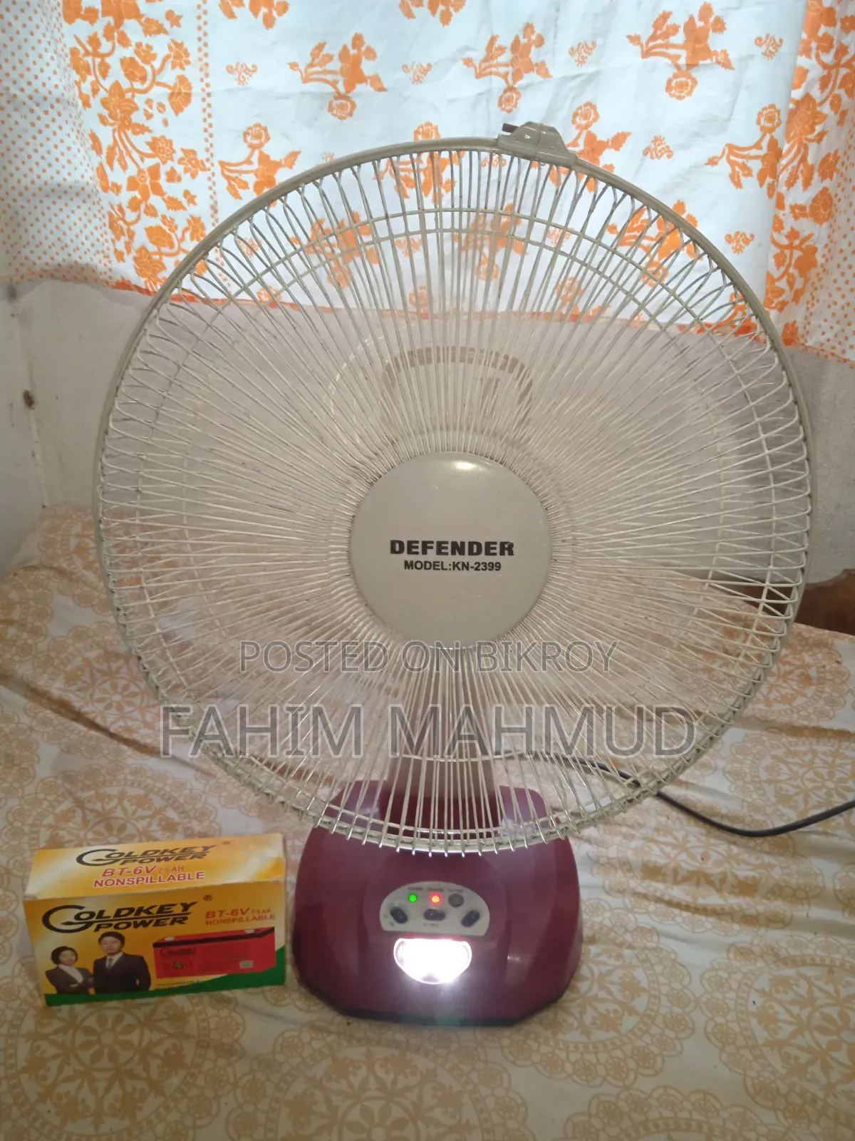 Defender Fresh 5 Hours Backup Charge Fan New Battery for Sale