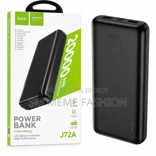 Hoco J72A 20000mAh Power Bank – Dual USB Fast Charging