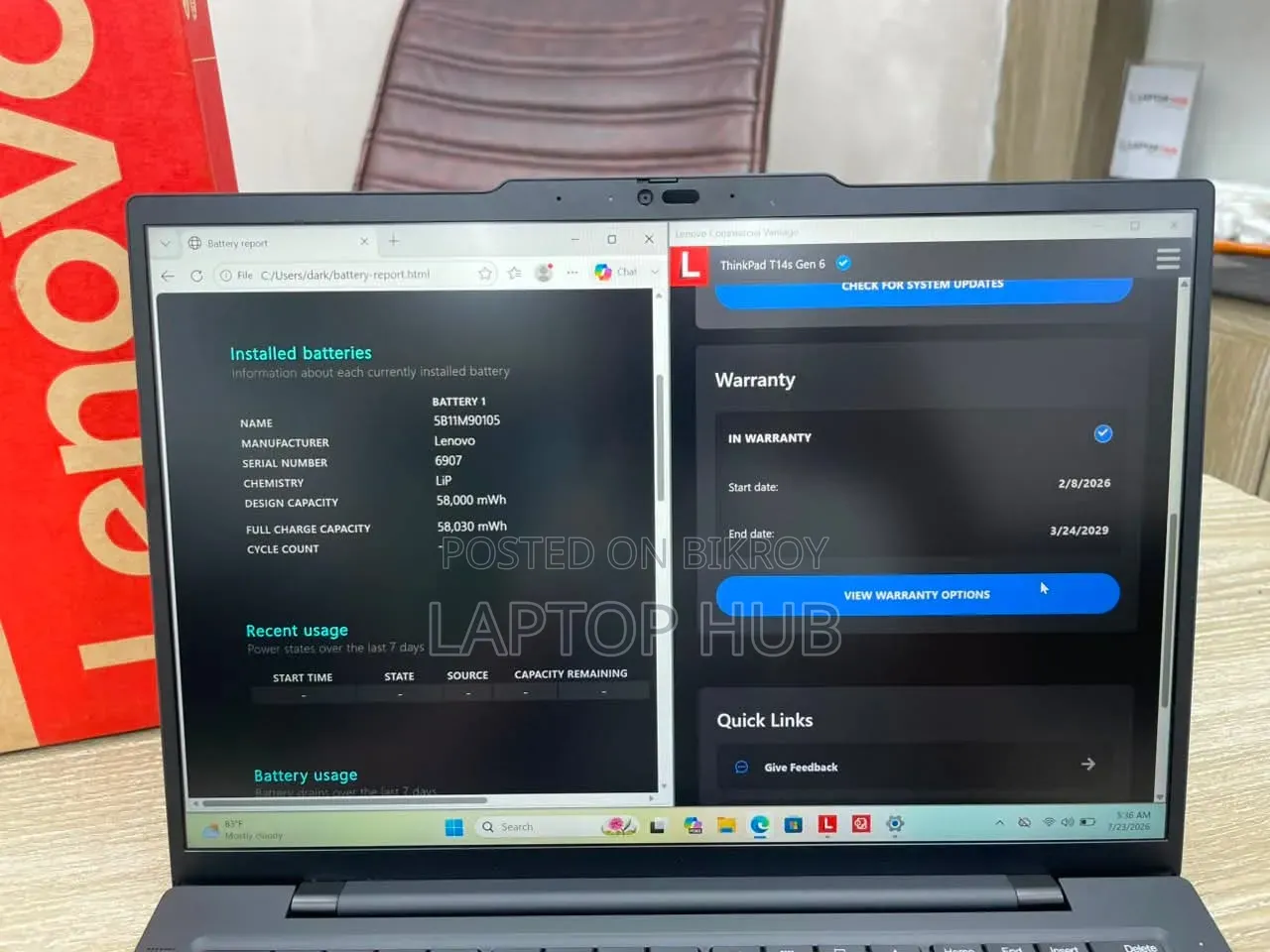 New Laptop Lenovo 32GB Intel Core Ultra 7 SSD 512GB