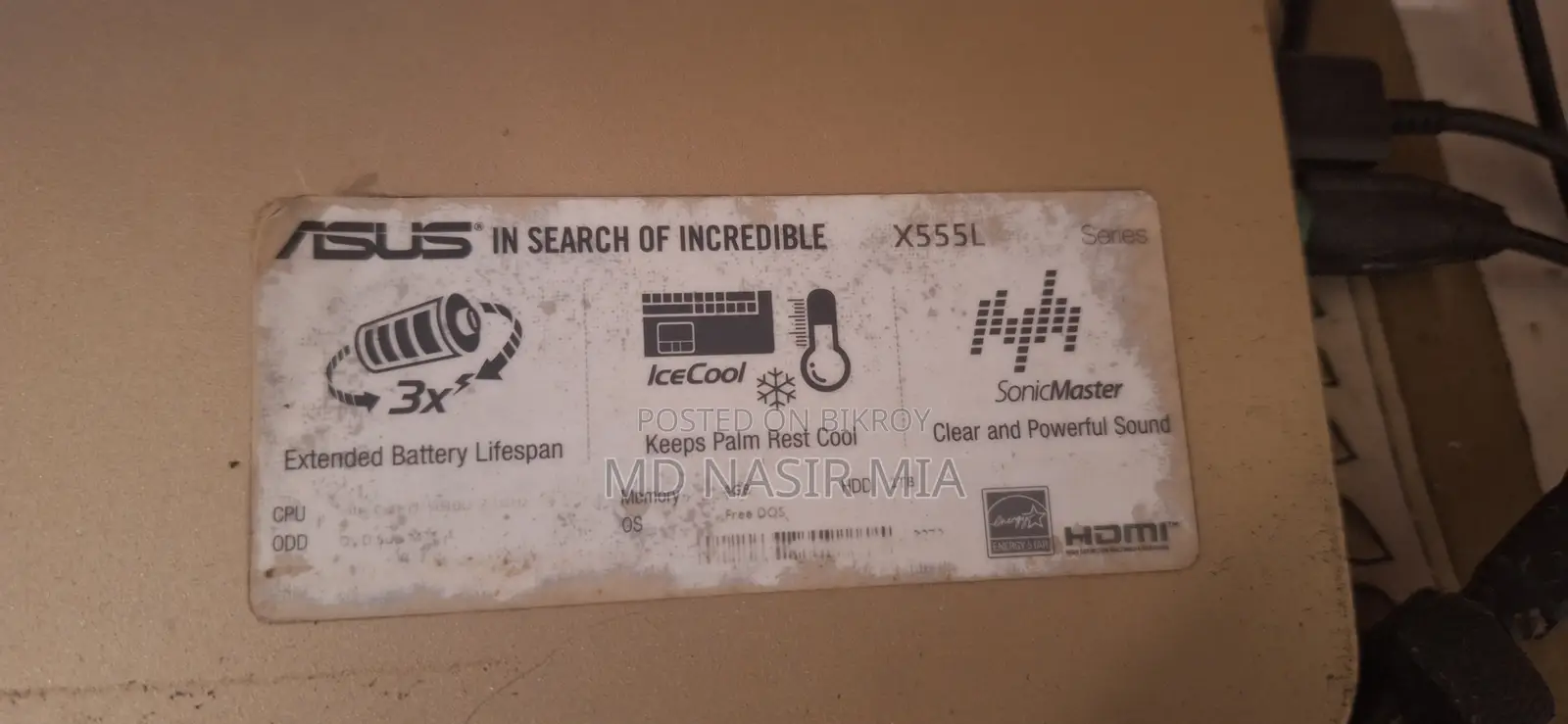 Laptop ASUS 8GB Intel Core I3 HDD 500GB
