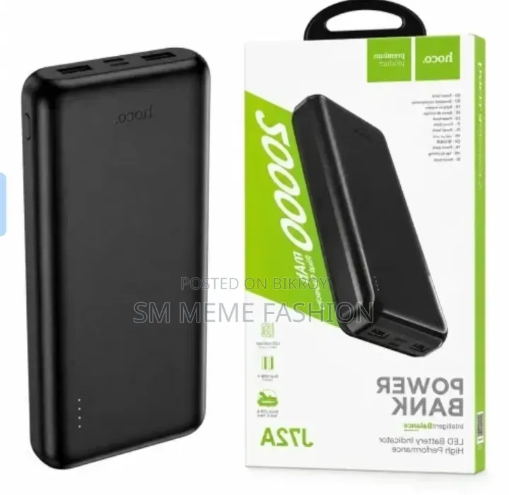 Hoco J72A 20000mAh Power Bank – Dual USB Fast Charging