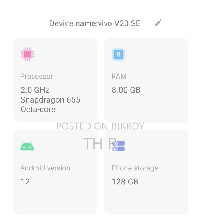 Vivo V20 SE 128 GB Blue
