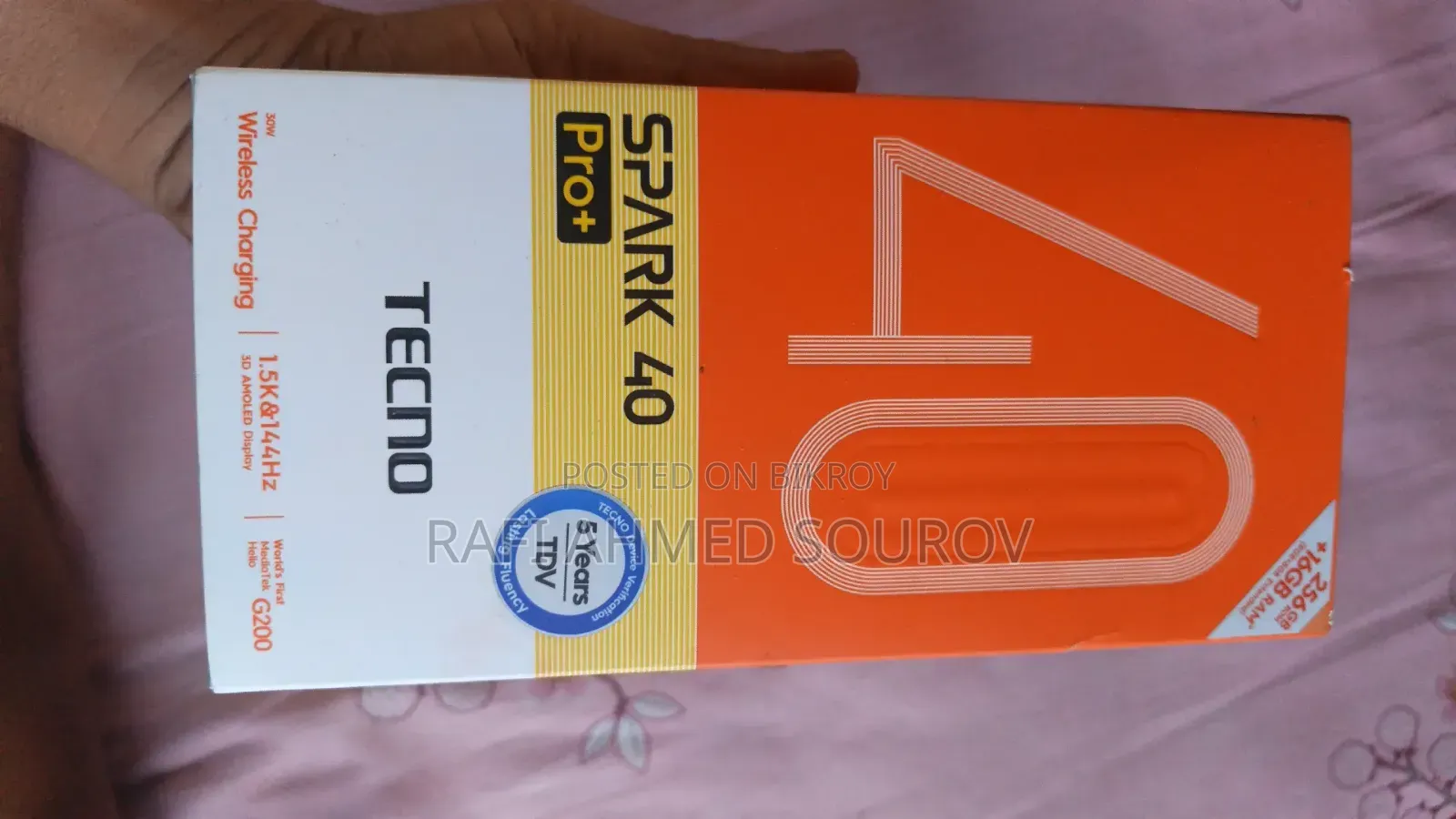 টেকনো স্পার্ক ৪০ প্রো+ ২৫৬ জিবি কালো