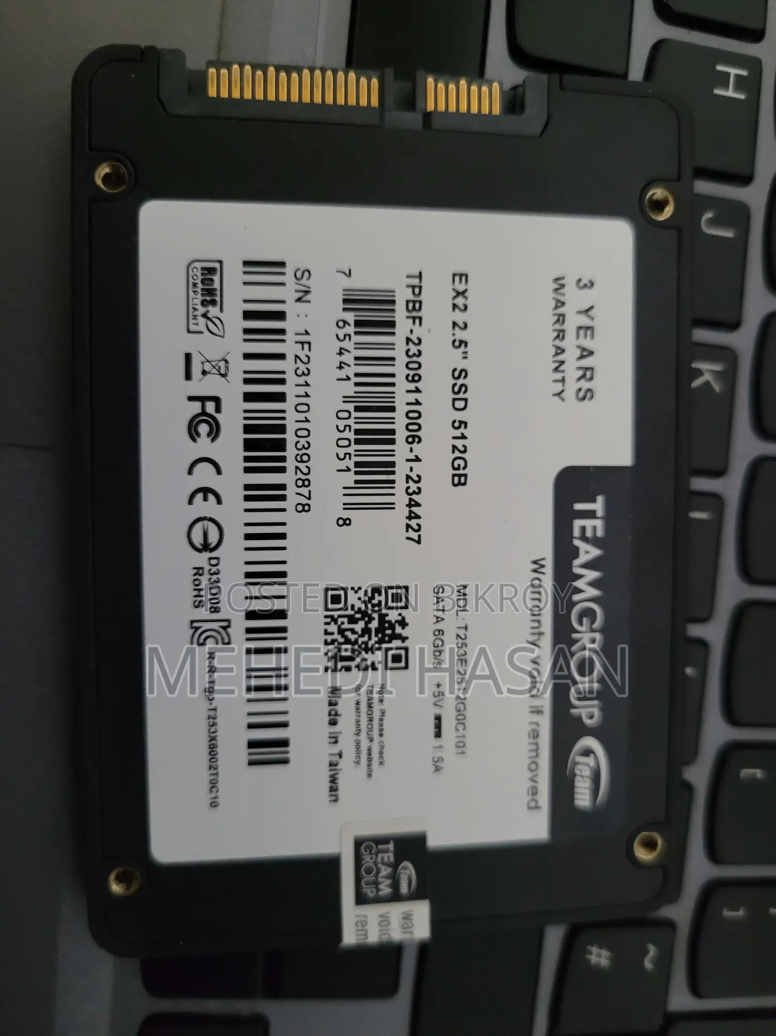 Teamgroup EX2 512GB 2.5 Inch SATA SSD