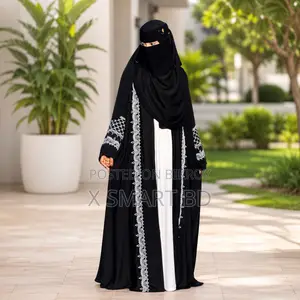 Premium 3-Piece Dubai Fabric Abaya Set With Original Embroidery