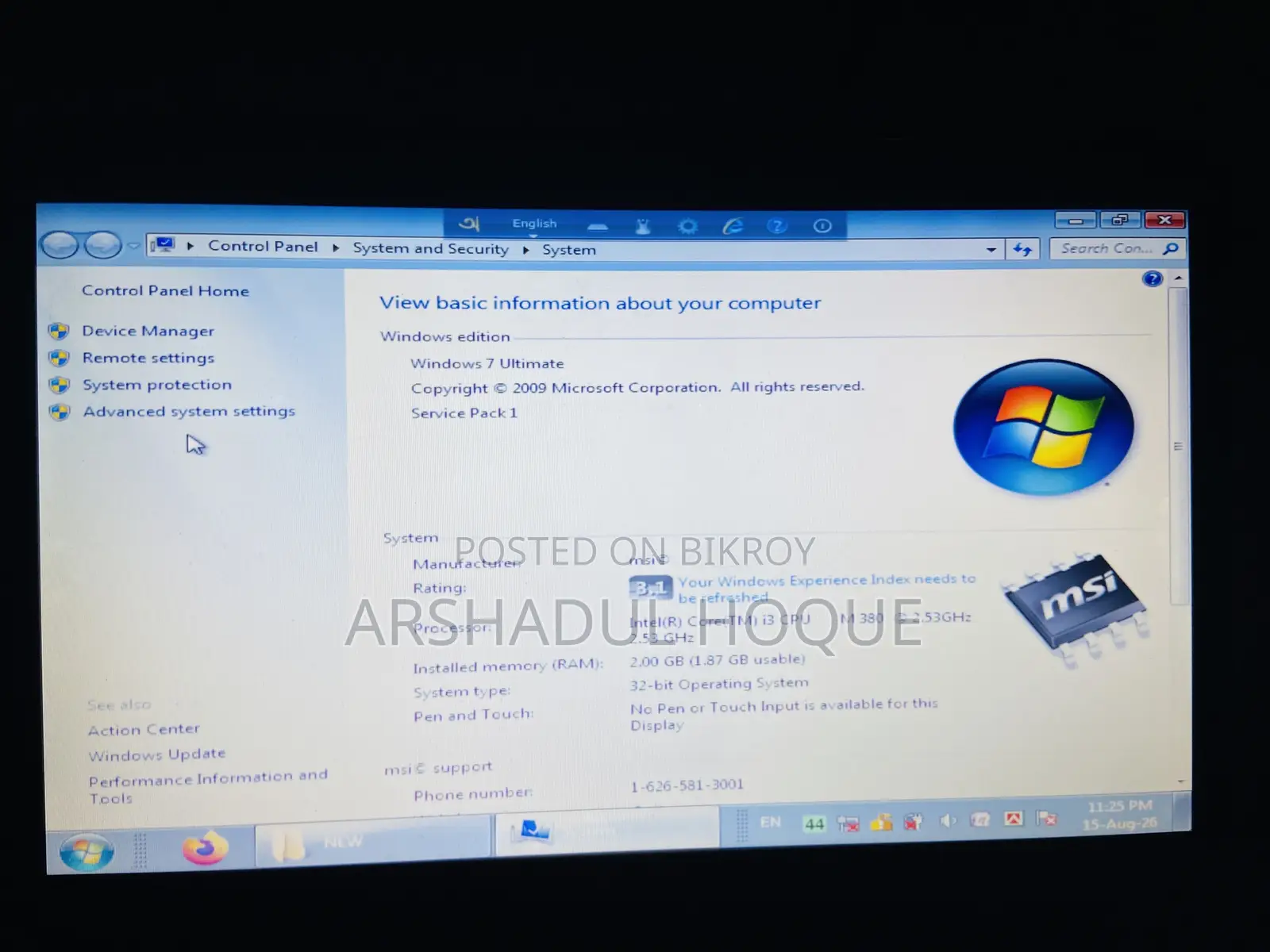 Laptop Dell Inspiron 14 2GB Intel Core i3 HDD+SSD 320GB