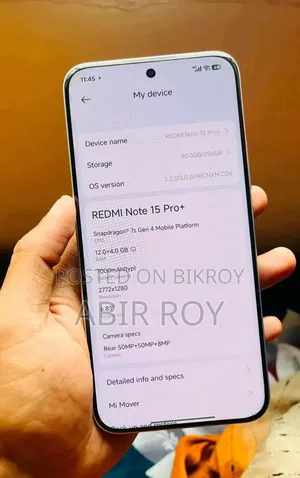 শাওমি রেডমি নোট ১৫ প্রো প্লাস ২৫৬ জিবি হোয়াইট