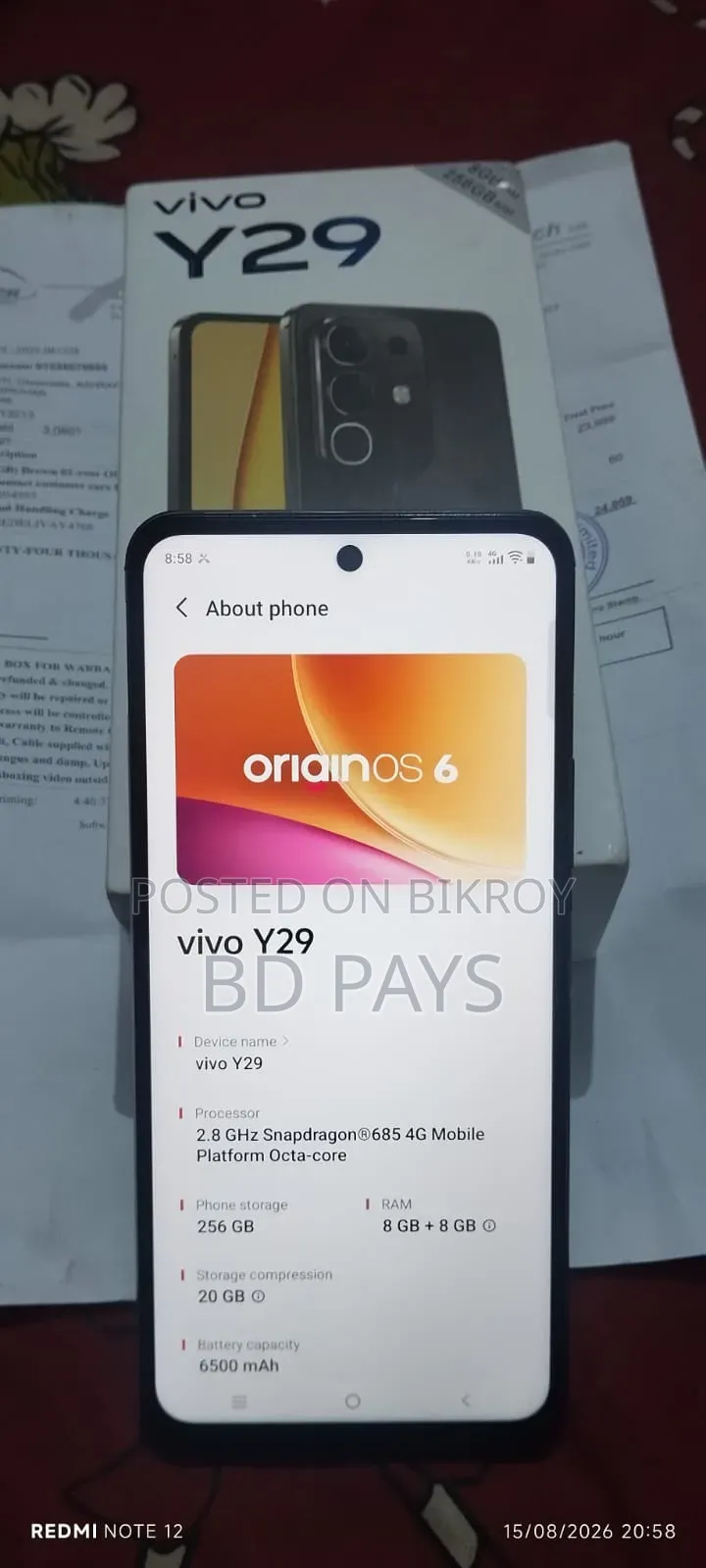 Vivo Y29 4G 256 GB Gray
