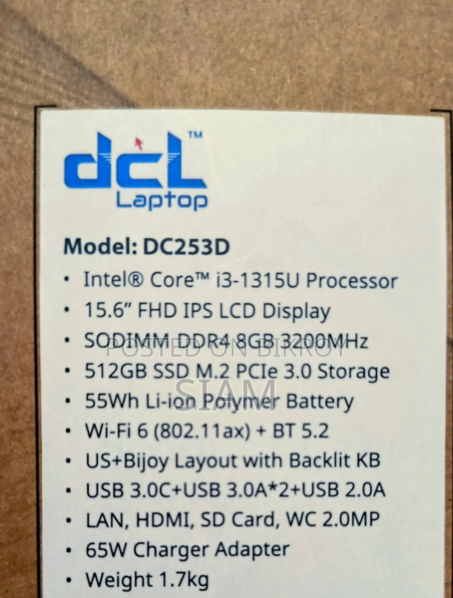 New Laptop 8GB Intel Core i3 SSD 512GB