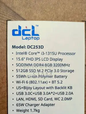 New Laptop 8GB Intel Core i3 SSD 512GB