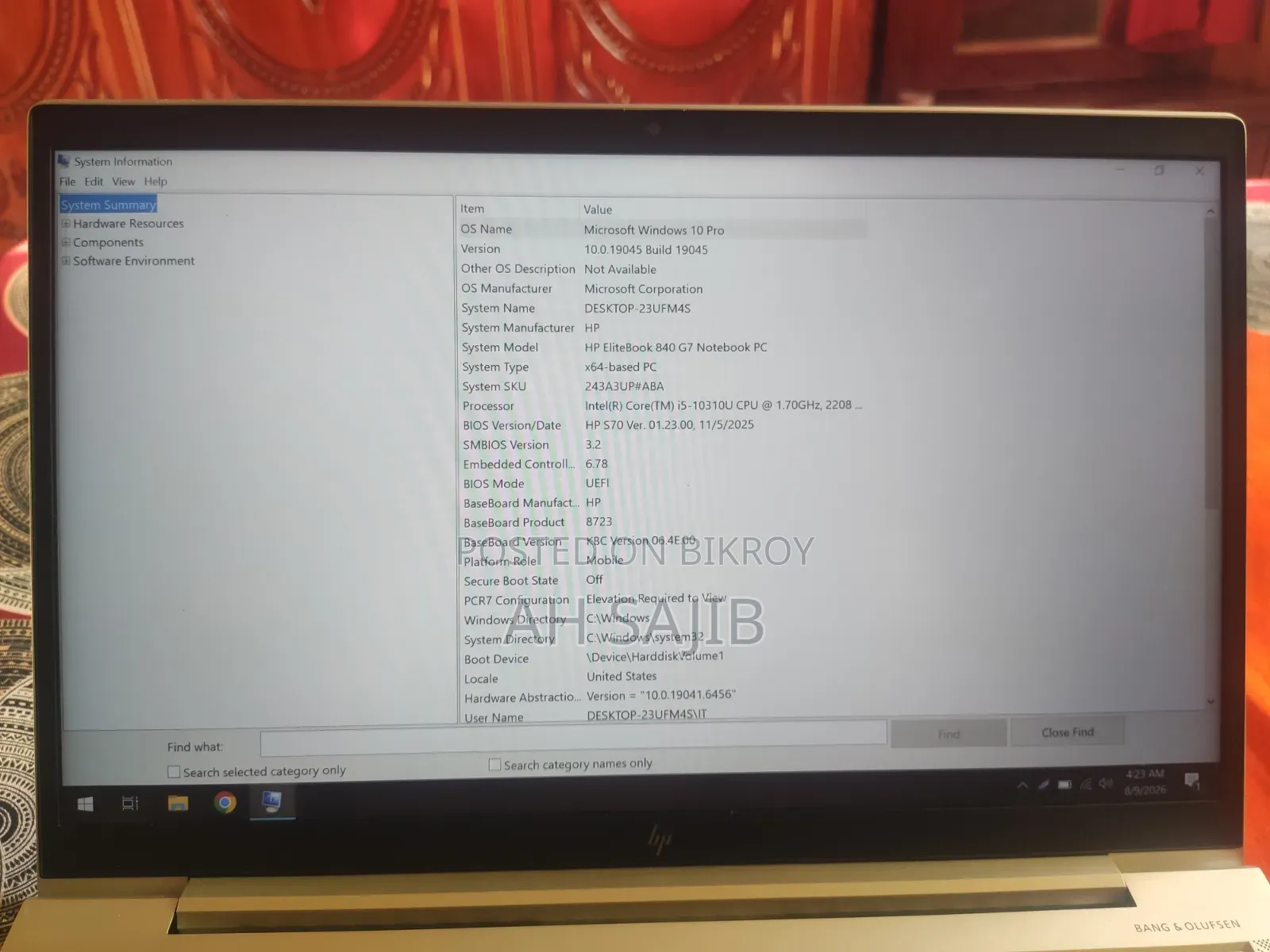 Laptop HP EliteBook 840 G7 16GB Intel Core I5 SSD 256GB