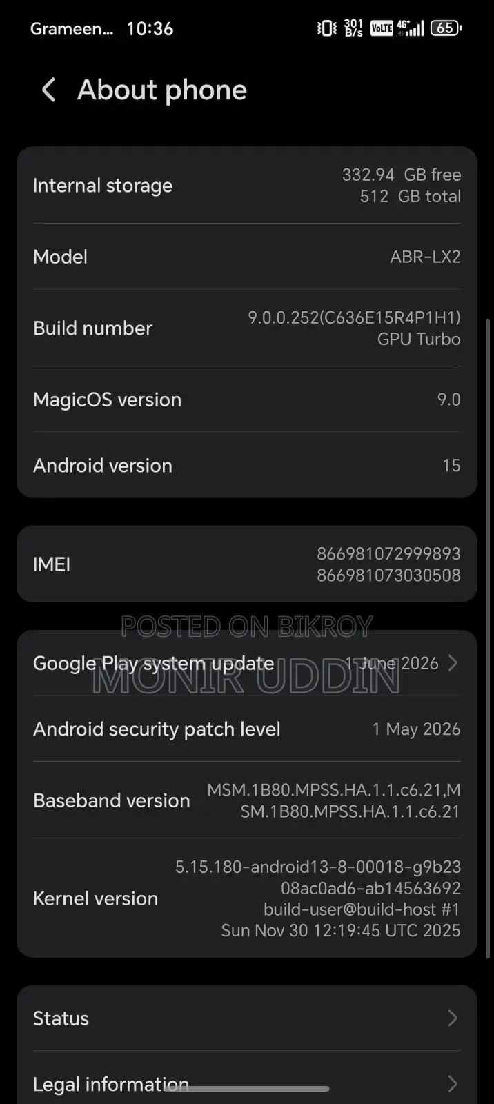 Honor X8c 512 GB Black