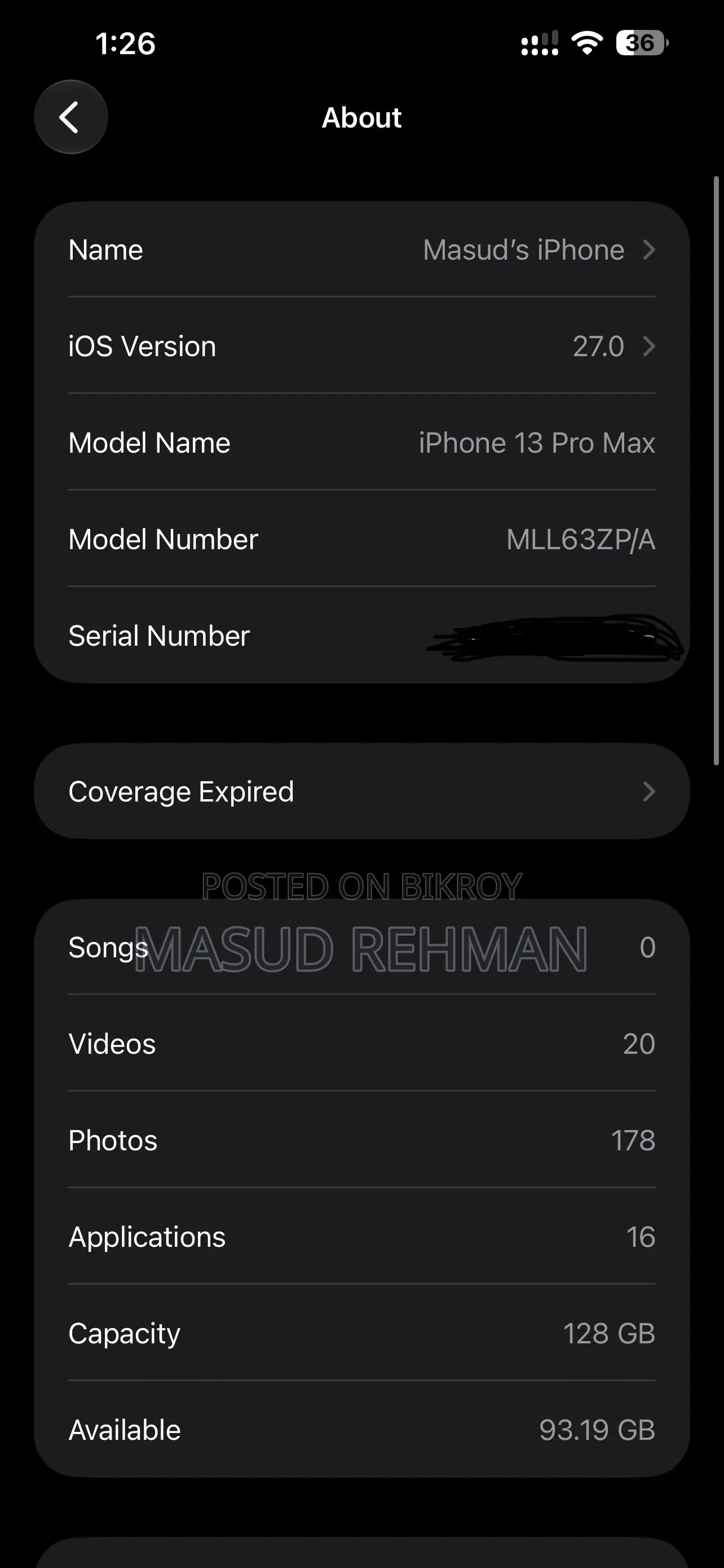 Apple iPhone 13 Pro Max 128 GB Black