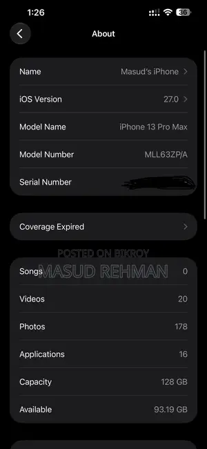 Apple iPhone 13 Pro Max 128 GB Black