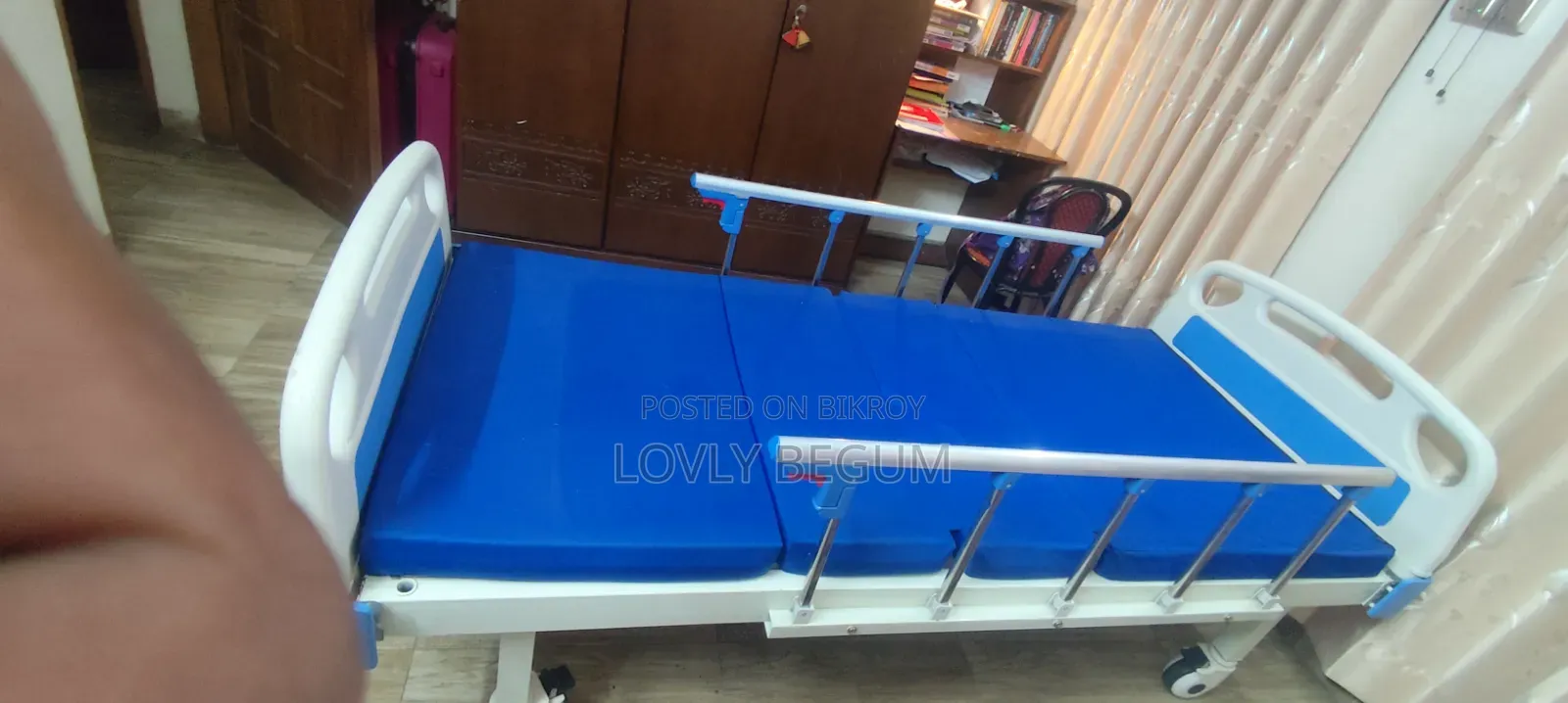 3 Function Manual Hospital Patient Bed With Mattress | Medical Bed