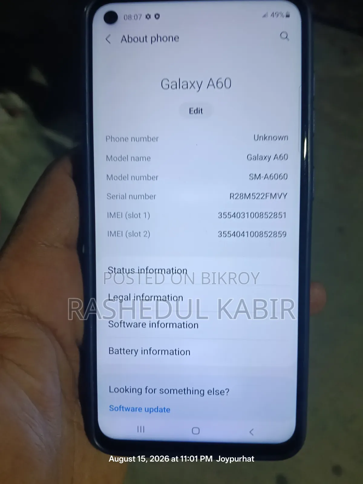 Samsung Galaxy A60 128 GB Blue