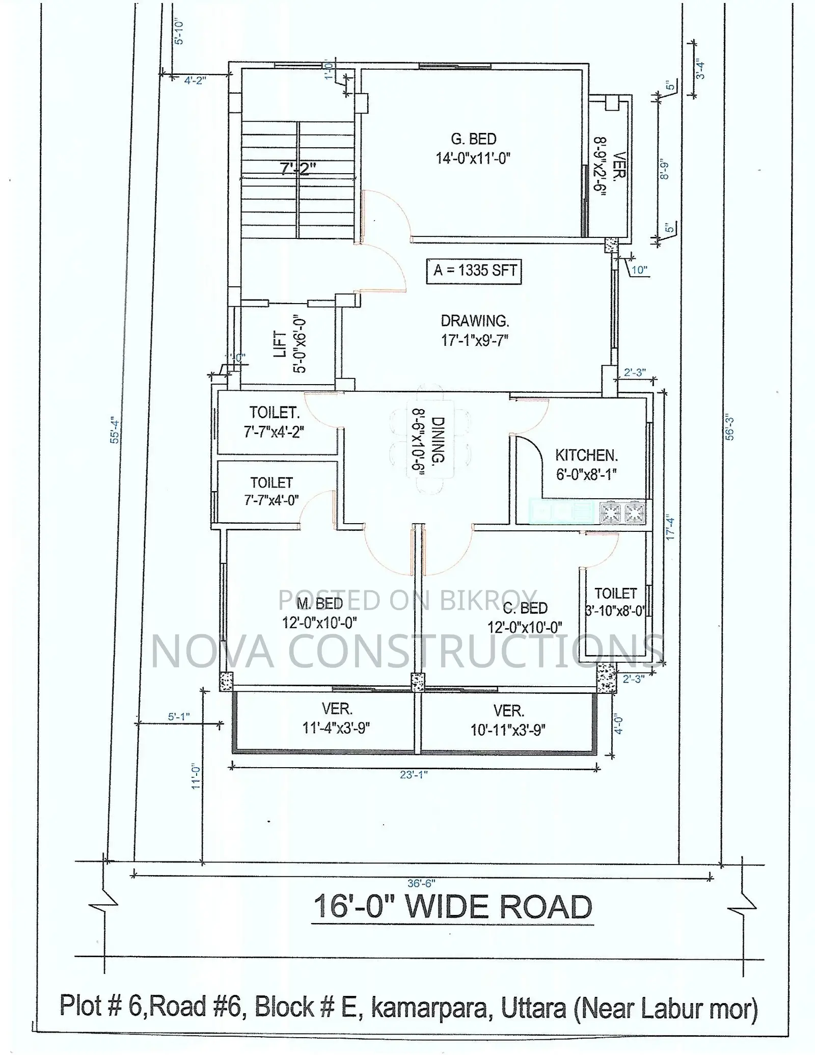 3 Bedroom Apartment in Hr Properties, Uttara for Sale