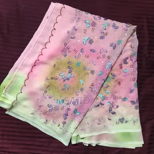 সূক্ষ্ম পুথির কাজ করা গর্জিয়াস জর্জেট শাড়ি
