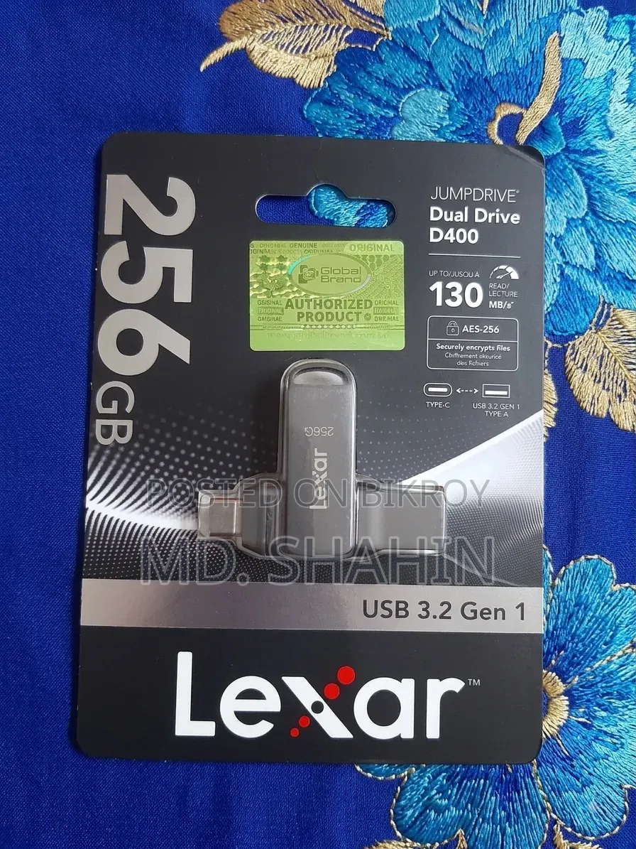 Pendrive - Lexar 256gb D400, Dual Drive (Type-C + Type-A)