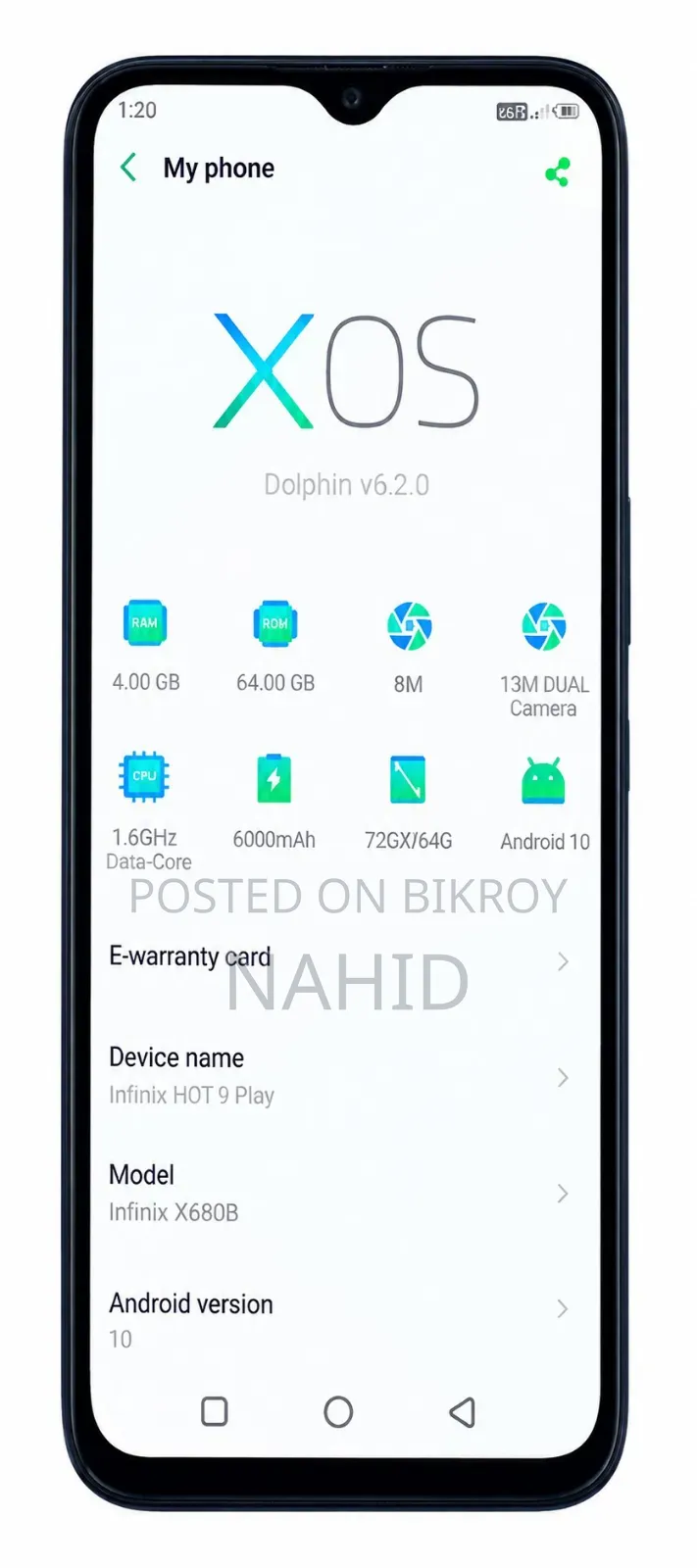 Infinix Hot 9 Play 32 GB Blue
