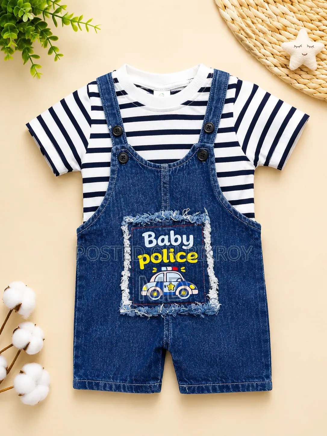 Title: Kids Stylish Denim Romper Set | 6 Months–4 Years