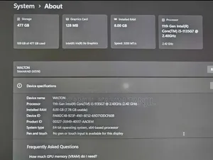 Laptop 8GB Intel Core I5 SSD 512GB