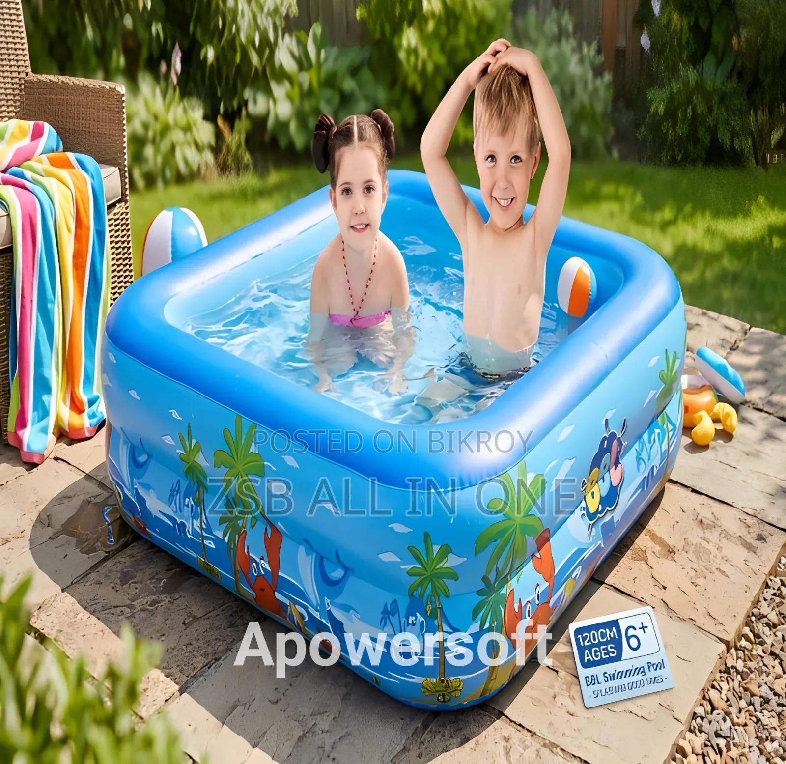 BBL Inflatable Swimming Pool for Kids and Family 120cm