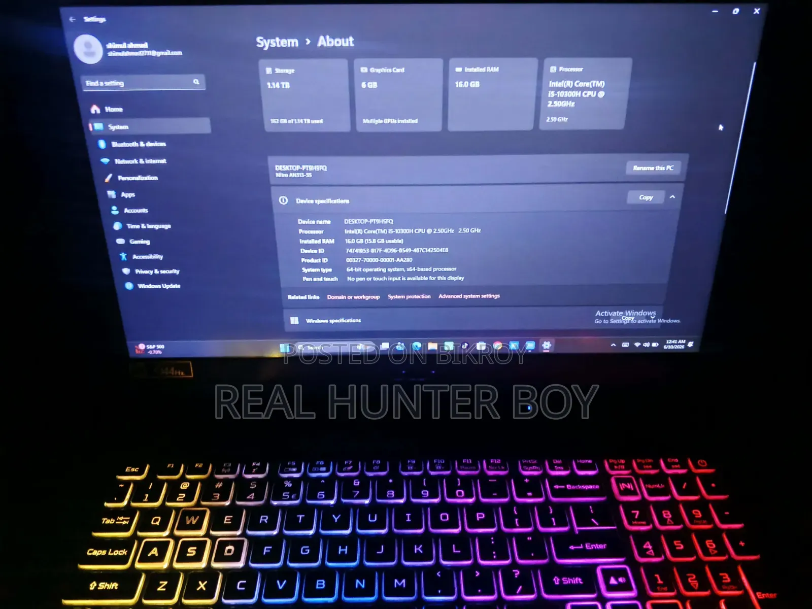 Laptop Acer Aspire 3 16GB Intel Core I5 SSD 256GB