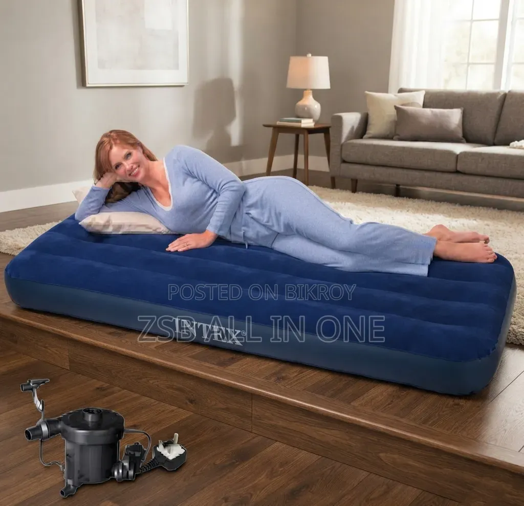 Intex Inflatable Single Air Bed With Pumper