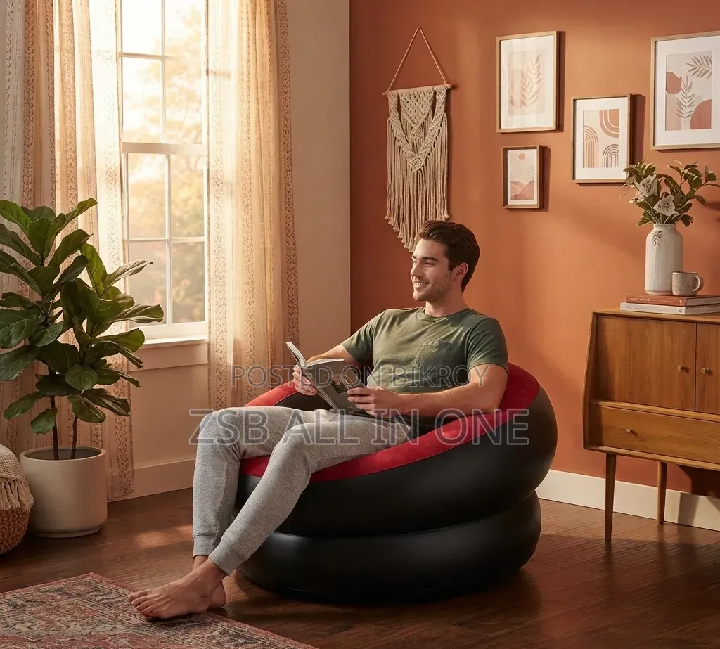 Inflatable Couch Flocking Sofa for Bed Room, Office and Outdoor
