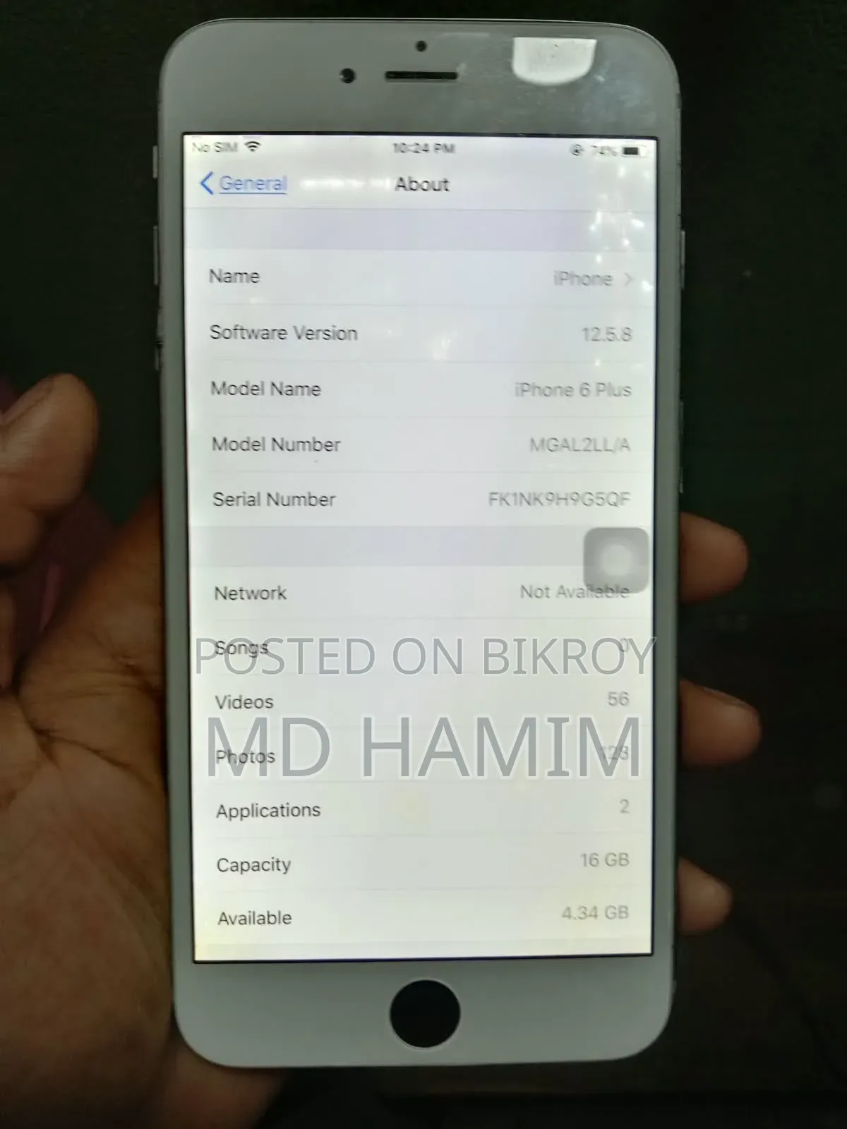 Apple iPhone 6s Plus 16 GB সিলভার