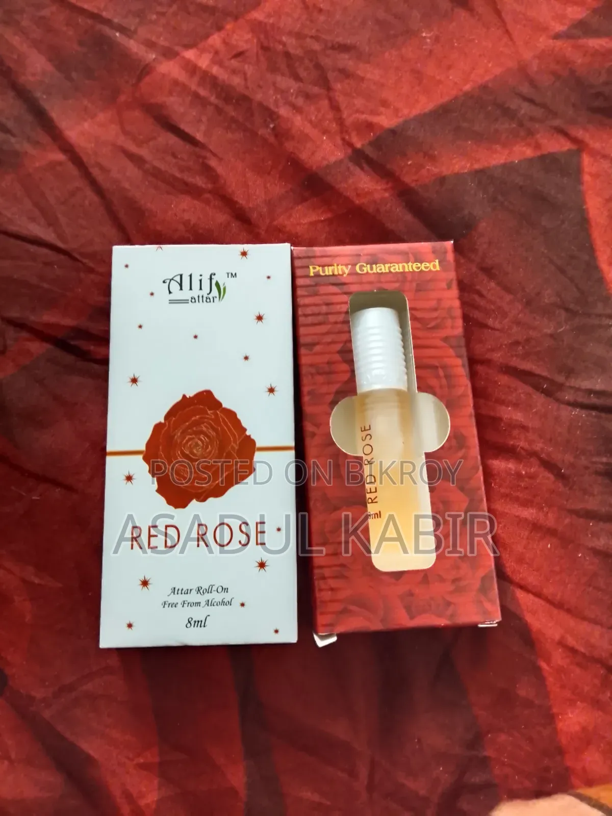 Writing RED ROSE – Premium Attar Roll-On