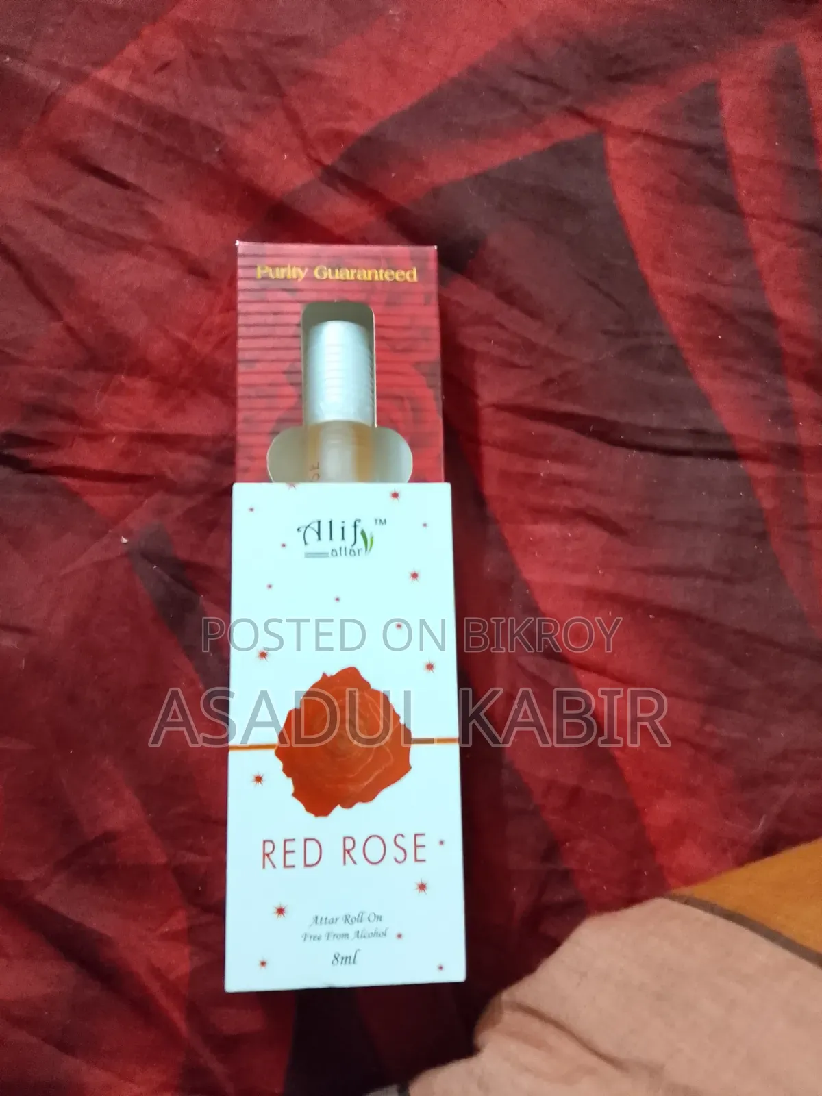 Writing RED ROSE – Premium Attar Roll-On