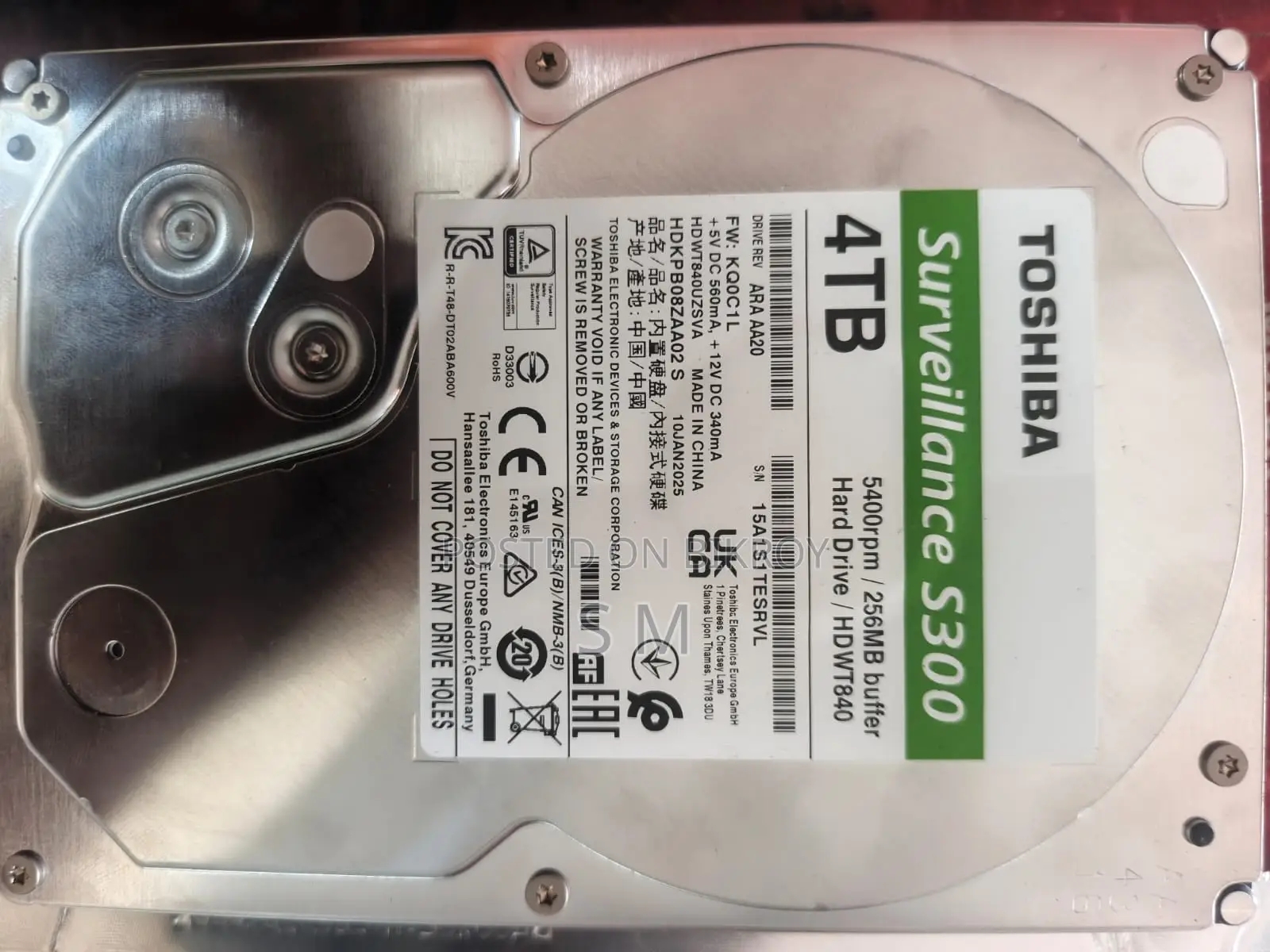 Toshiba 4TB HDD. Only for today