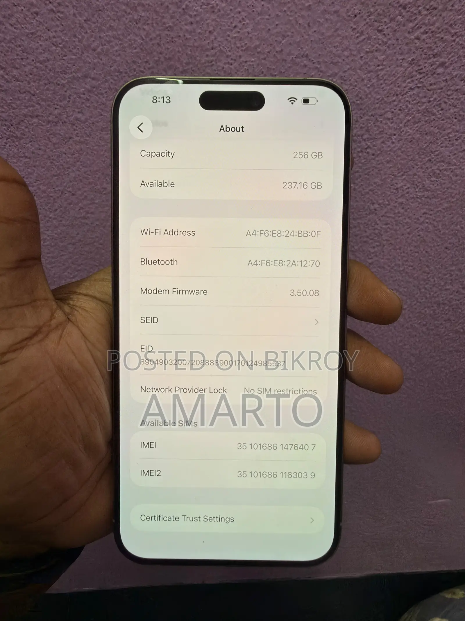 অ্যাপল আইফোন ১৫ প্রো ম্যাক্স ২৫৬ জিবি গ্রে