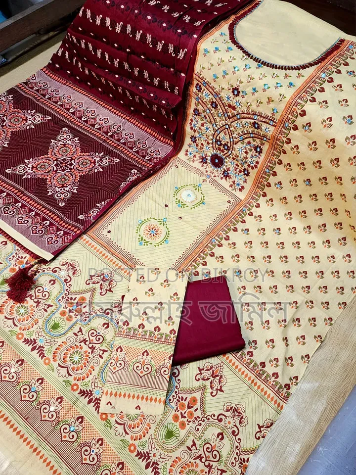 Aarong Karchupi Three-Piece — A touch of tradition in beauty, pure comfort to wear!