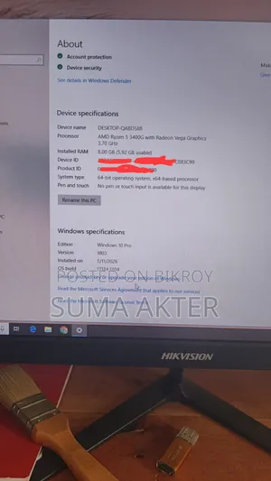 Desktop Computer MSI model 8GB AMD Ryzen 5 SSD 256GB