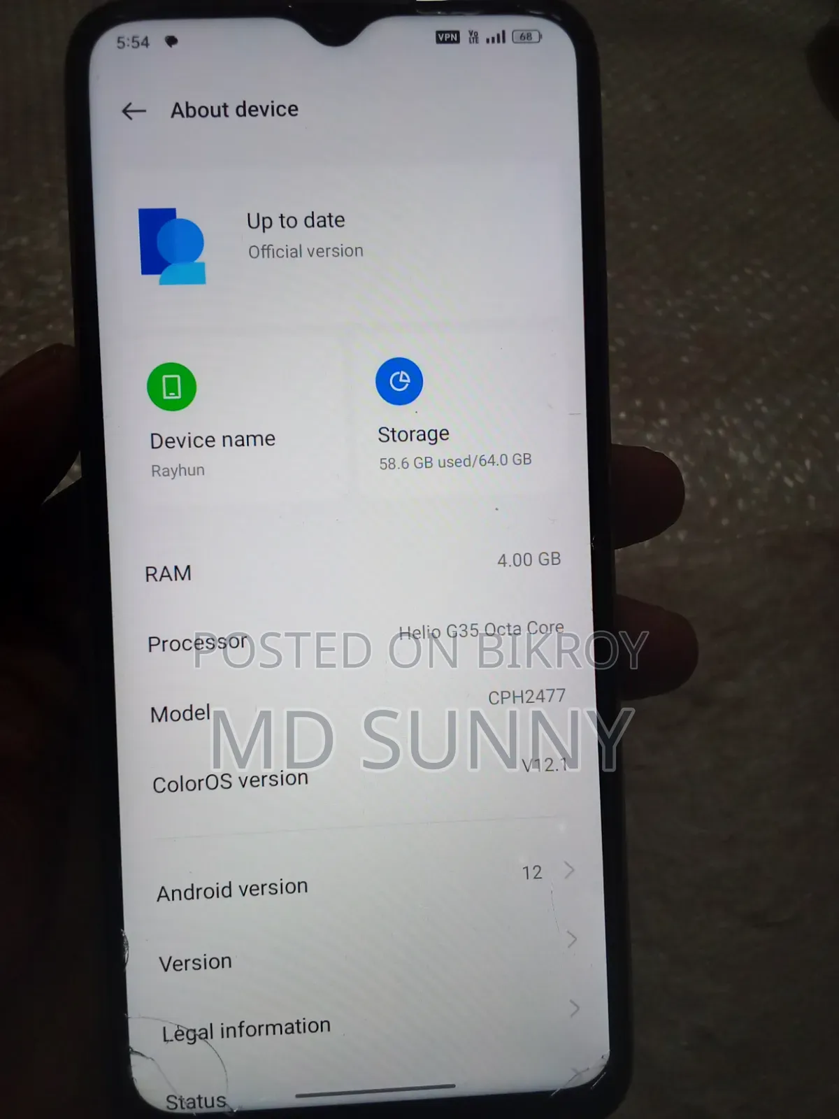 Oppo A7 64 GB Orange