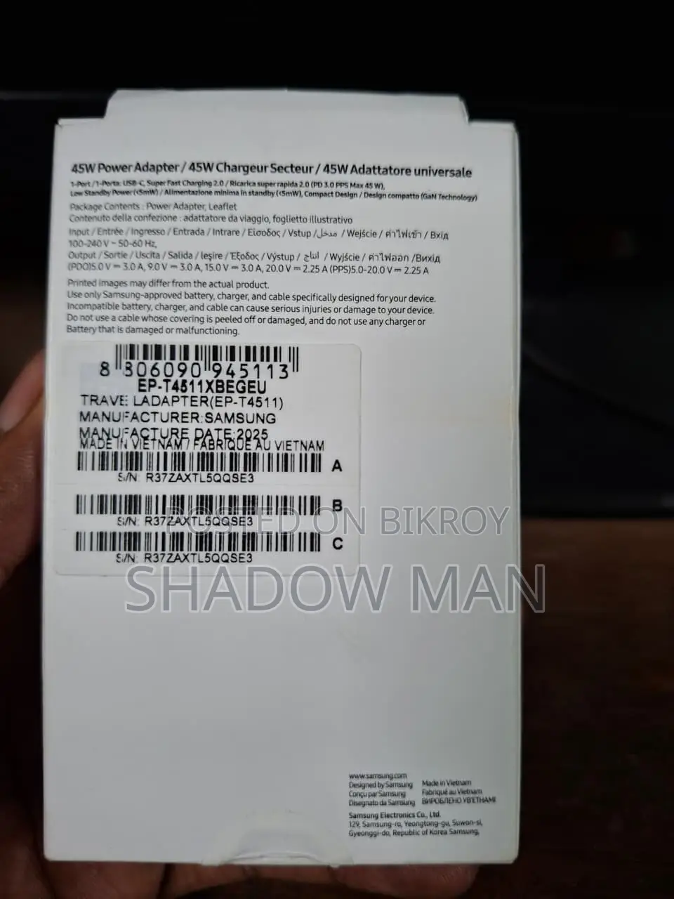 Samsung 45 Watt NFC Charger Original Vietnam