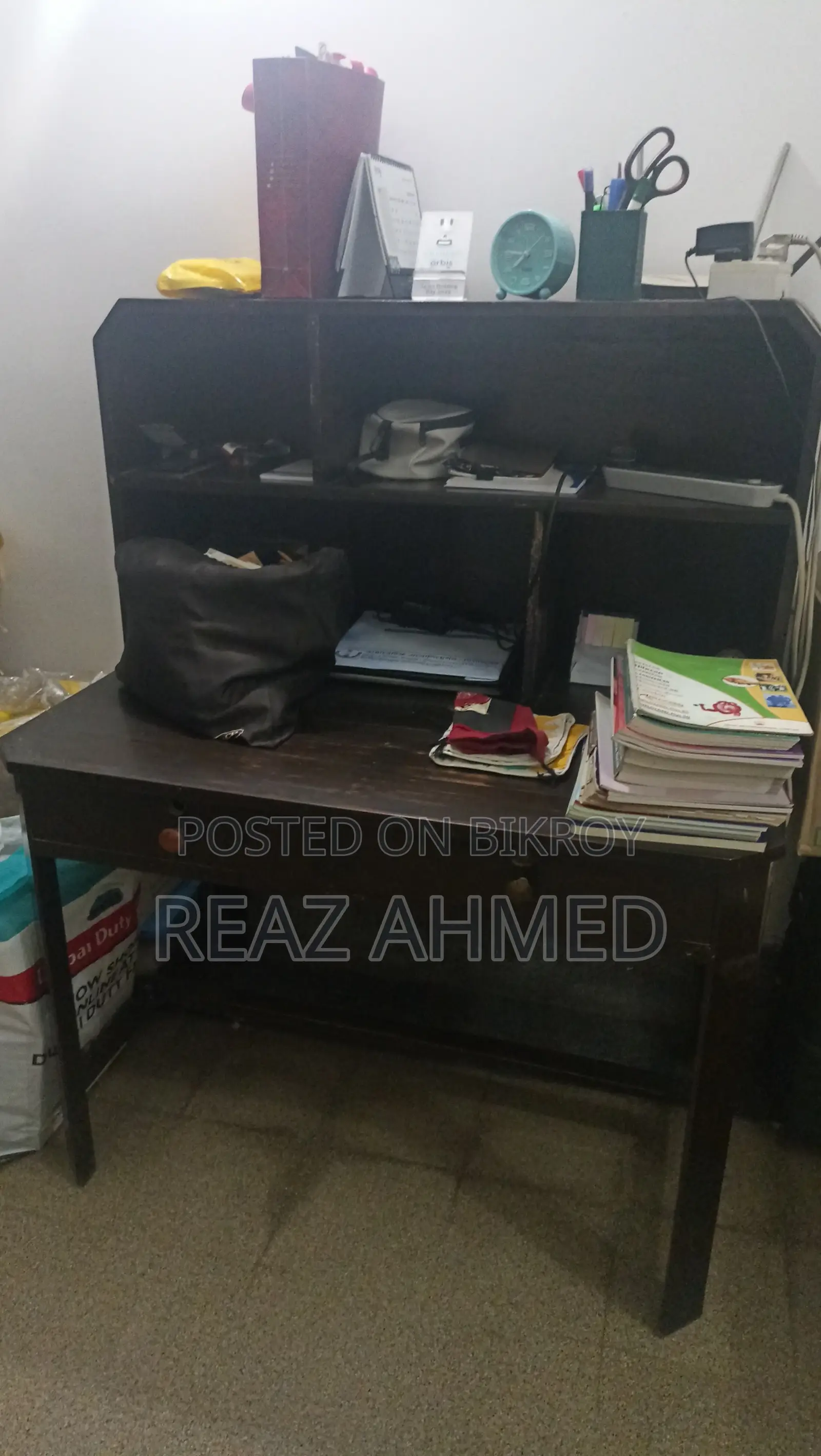 Wooden Bookshelf With Table