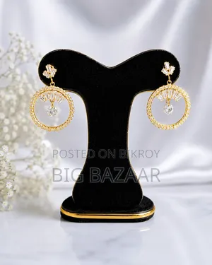 Crystal Circle Drop Earrings