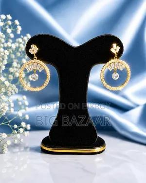 Crystal Circle Drop Earrings